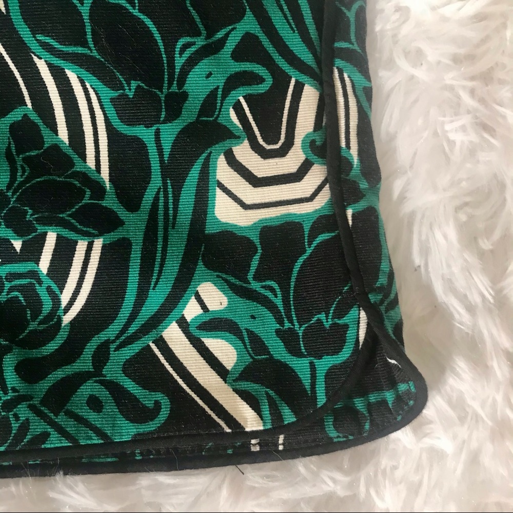 J. Crew Green High-Waist Piped Pattern Shorts Sz 6 - Picture 5 of 9